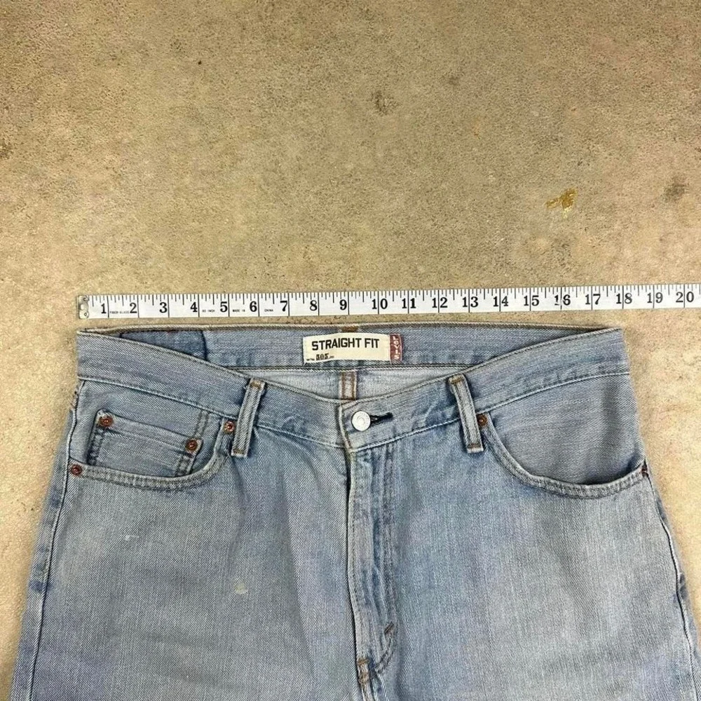 Vintage Levis 505 Jeans Size 36x30 Blue Light Wash Denim Straight Fit Distressed